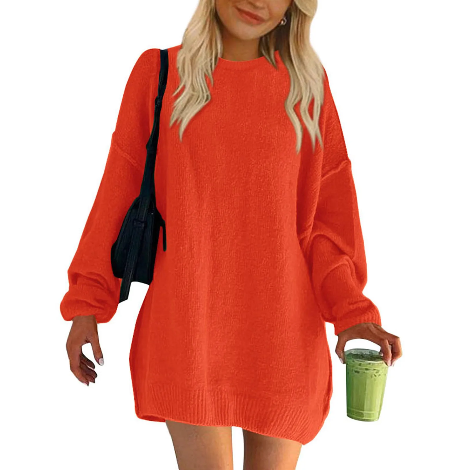 

Women'S Oversized Sweater Plush Knit Thick Warm Pullover Sweater Tops Autumn Winter Sweater Plush Tops Hoody Fashion Crewneck