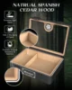 Cigar Humidor,Full Glass Top Cigar Box with Humidifier and Hygrometer,Crushproof Case,Cedar Wood Lining Storage for 20-25 Cigars 5