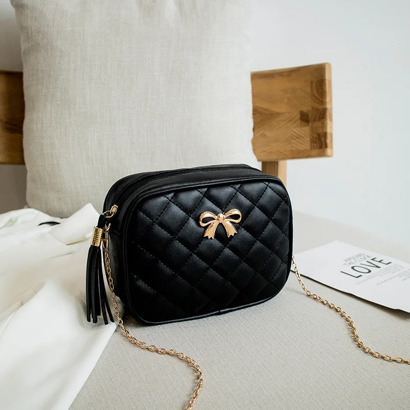 2021 Tassel Small Messenger Bag For Women Trend Lingge Embroidery Camera Female Shoulder Bag Fashion Chain Ladies Crossbody Bags 