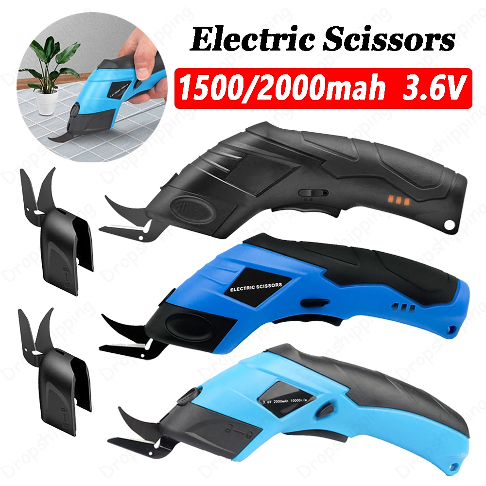 3.6V Electric Scissors Fabric Cutting Machine Leather Tailor Scissors +Tungsten Steel Blades USB Charging Portable Power Tool portable reciprocating saw adapter multifunctional electric drill modified tool attachment with ergonomic handle 3 saw blades for wood metal cutting