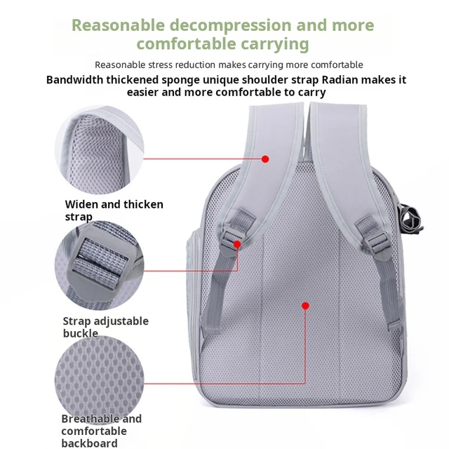 Cat Backpack Outing School Bag Backpack Pet Bag Cat Travel Dog Cat Supplies Transparent Window Large Capacity Portable Cat Bag 3
