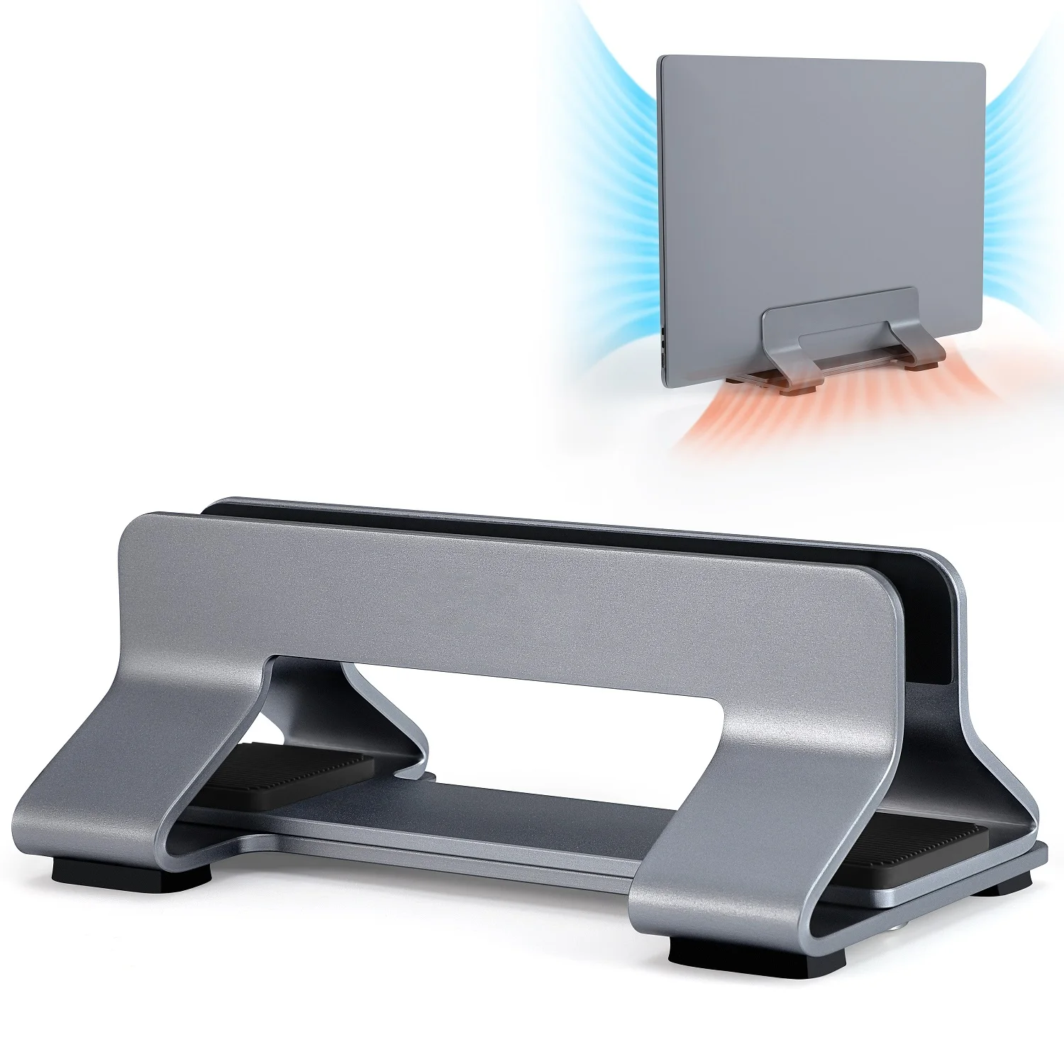 Vertical Laptop Stand Tool-Free Adjustable Aluminum Laptop Stand Holder Vertical Width From 0.35