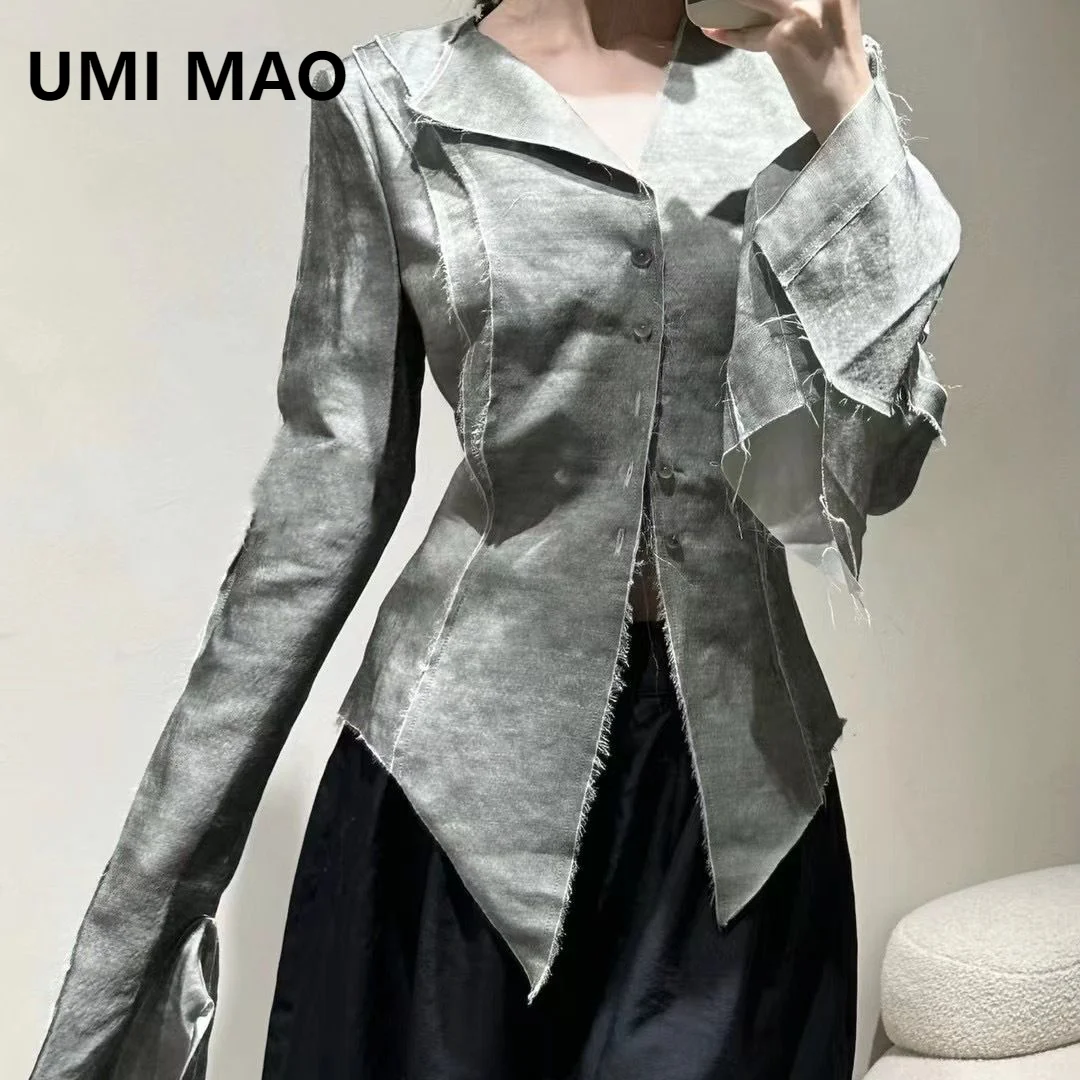 umi-mao-chemise-boutonnee-a-manches-longues-pour-femme-avec-bord-en-fourrure-haut-de-createur-fonce-episse-fendu-irregulier-y-femme