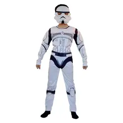 Boy's Black Warrior Jedi Cosplay Jumpsuit Halloween Carnival Costume - M(120 - 130CM) (02)