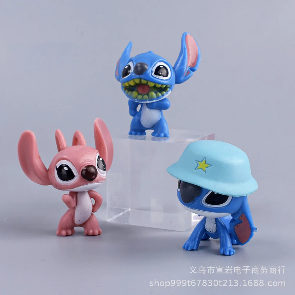 10pcs/set Disney Movies Lilo & Stitch Pvc Action Figures Cartoon Stitch Model Doll Car Ornament Cake Decoration Children Gifts