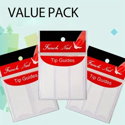 French Nail Art Self - Adhesive Sticker Set - White Tips and Guides (Style A)