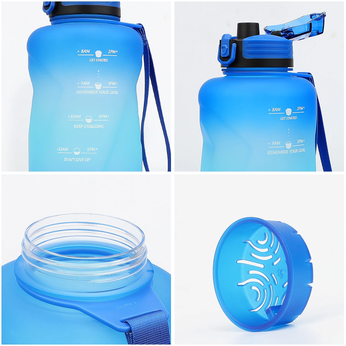 1500ML Sports Water Bottle Large Capacity Fitness With Scale Gradient Kettle Outdoor Plastic Portable Leakproof Water Bottle