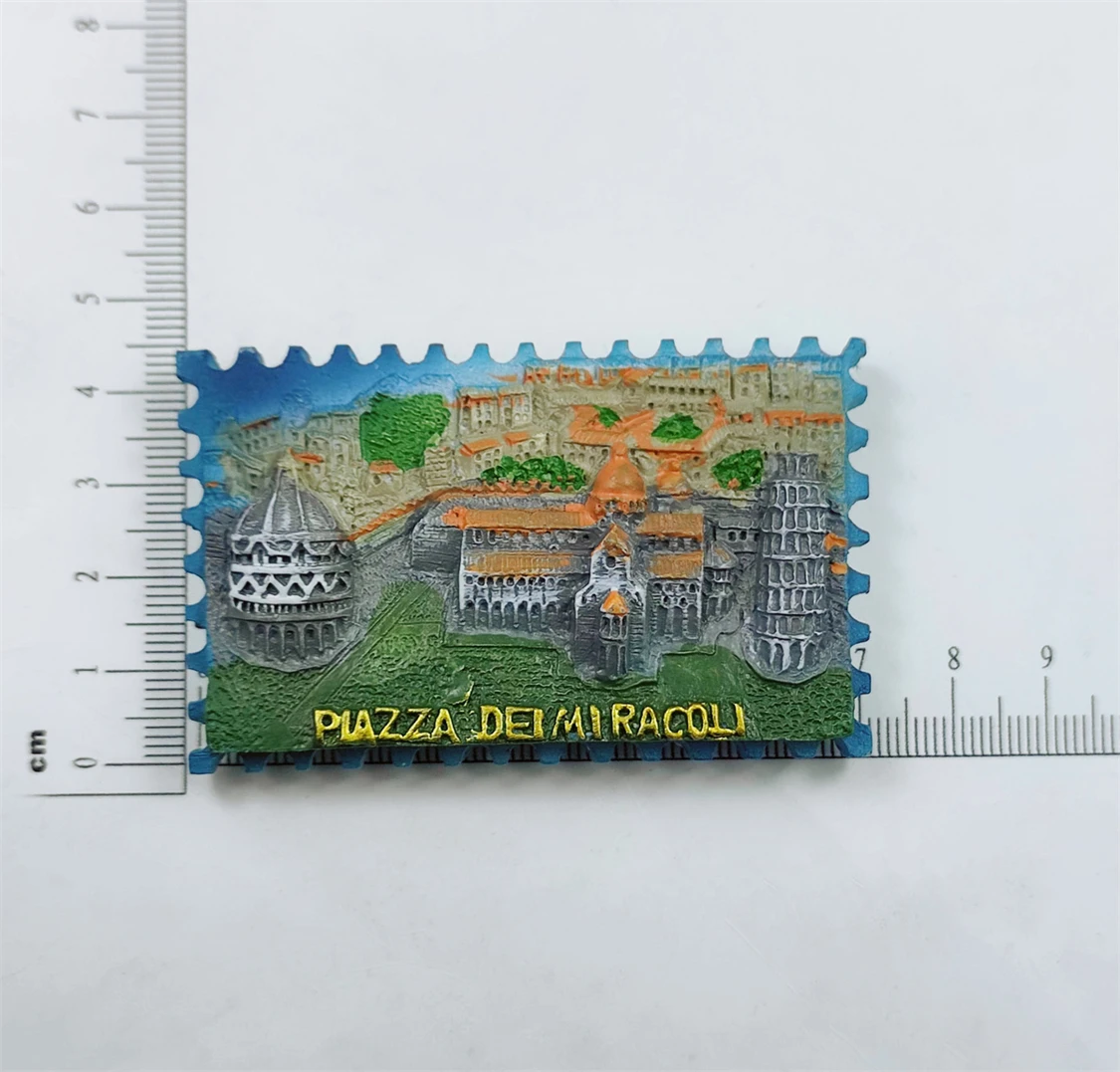 Pisa 이탈리아 3D 피아자 데이 미라콜리 냉장고 자석 기념품 선물, 송진 수제 홈 데코 컬렉션