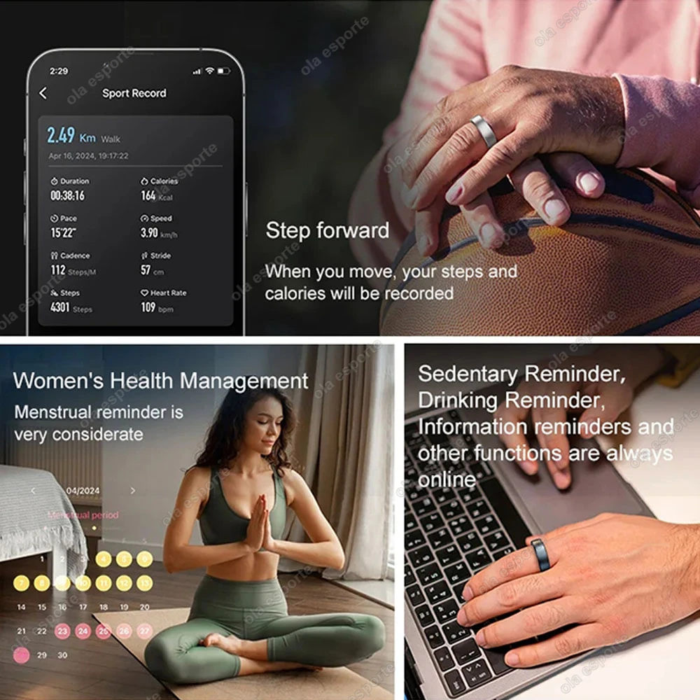 2025 New in Smart Ring For Men Women Ring Bluetooth Health Monitor Smartring IP68&5ATM Waterproof Multi-sport Modes Smartring - Image 2