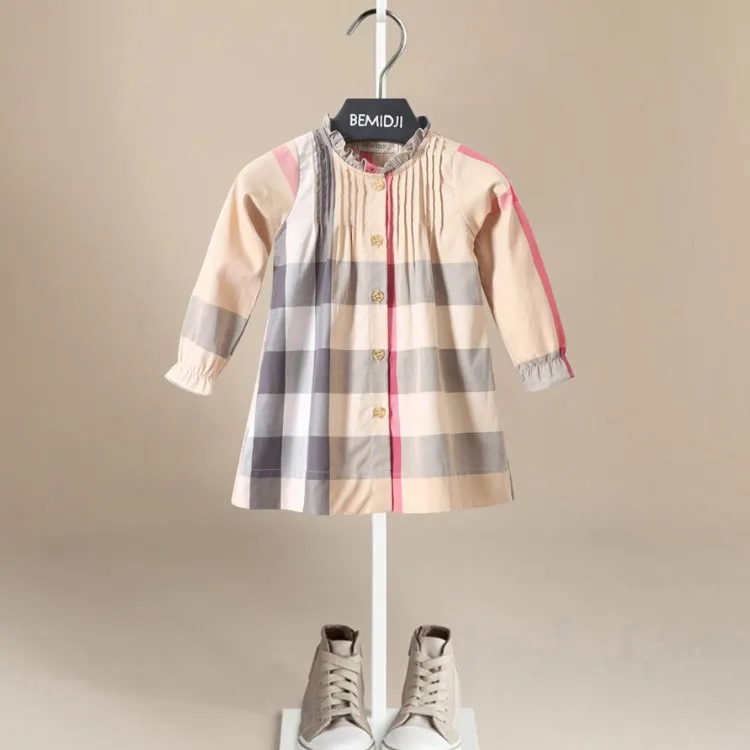 

Baby Girls Long Sleeve Strpied Print Dresses Kids Clothes Spring Princess Dress for Children Party Gown Pageant Dress 1-6Y