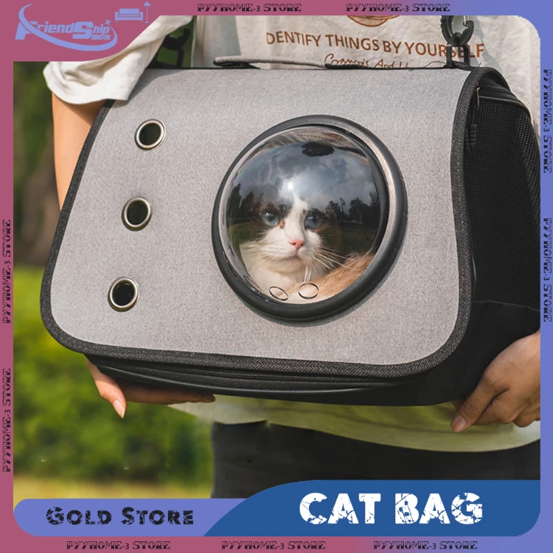 Portable Pet Travel Bag Transparent Foldable Breathable Cat Backpack Lightweight Handheld Tote Carrying Pets Travel Essential Pet Carrier Backpack Pet Bag Pet Carrier Bag
