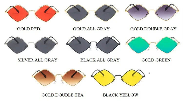 Vintage Irregular Small Frame Black Sunglasses For Women New Fashion Brand Rhombus Gradient Sun Glasses Female Uv400 Shades 2020 black cat eye sunglasses