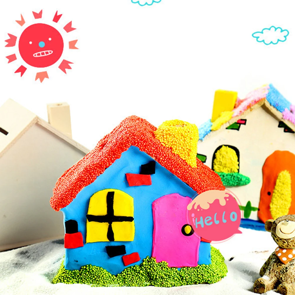 5pcs Unfinished Wooden Piggy Banks Kids DIY Coin Bank Change Container Handmade DIY White Embryo Small House Deposit Can 4