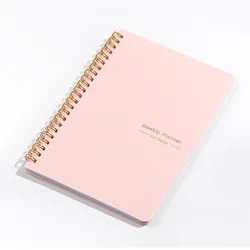 Weekly Goals Planner - A5 Spiral - Bound Agenda for Daily and Future Planning (Peach)