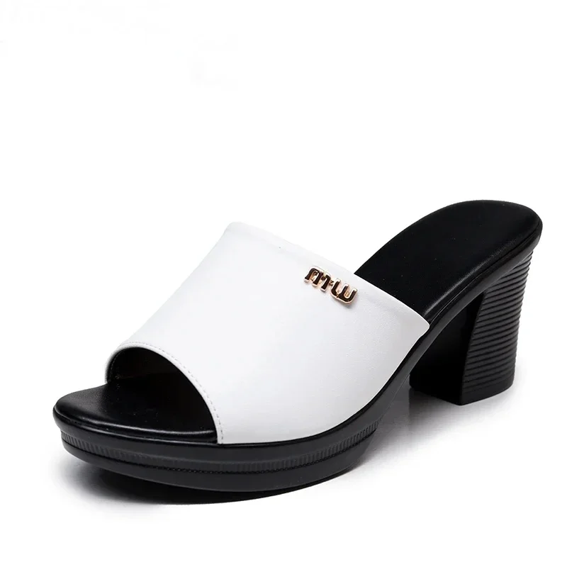 Women Sexy High Heel Clogs Summer Peep Toe Platform Mules Ladies