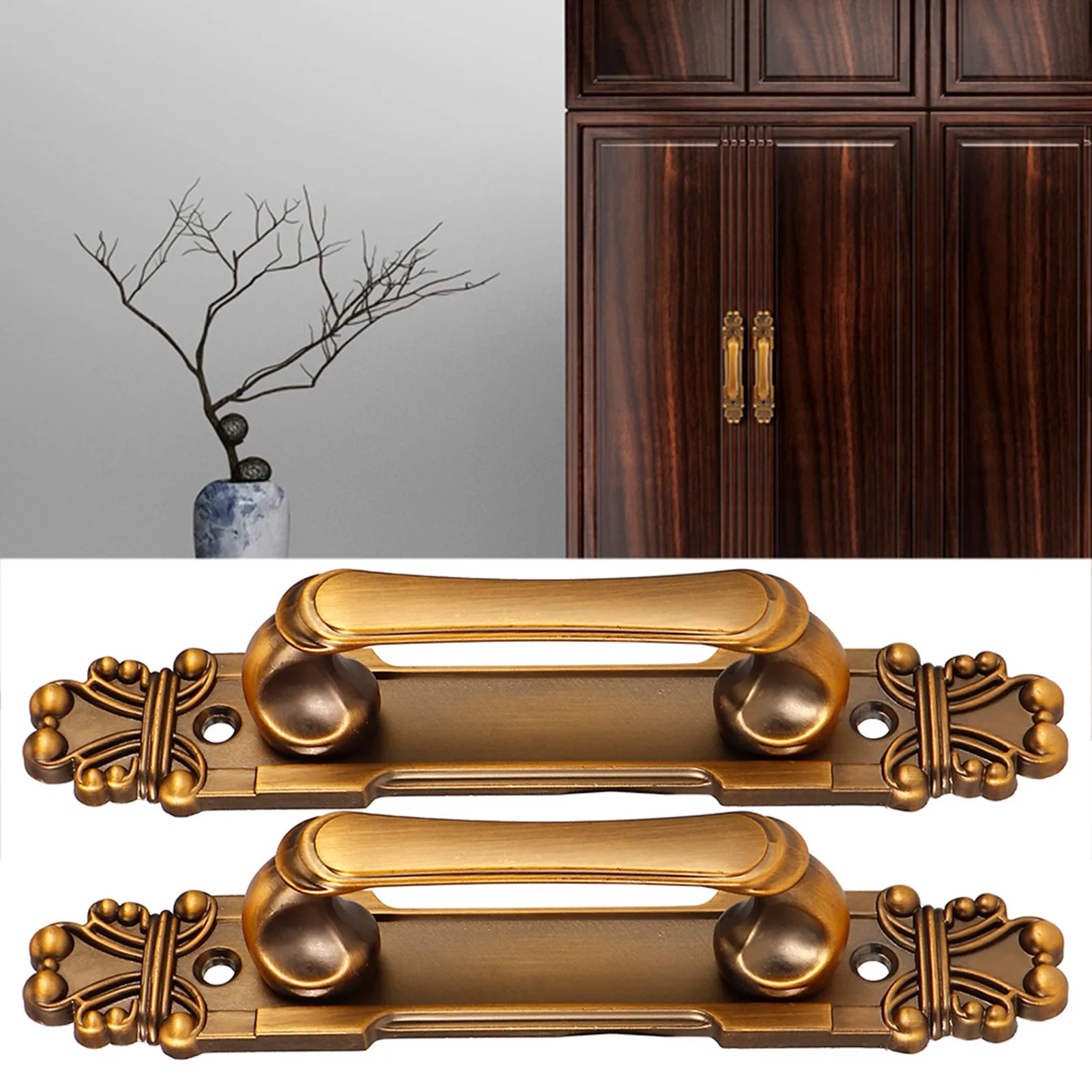 2Pcs/Set European Style Antique Zinc Alloy Door Pull Handle Cabinet Hardware Accessory door handles cabinet handles