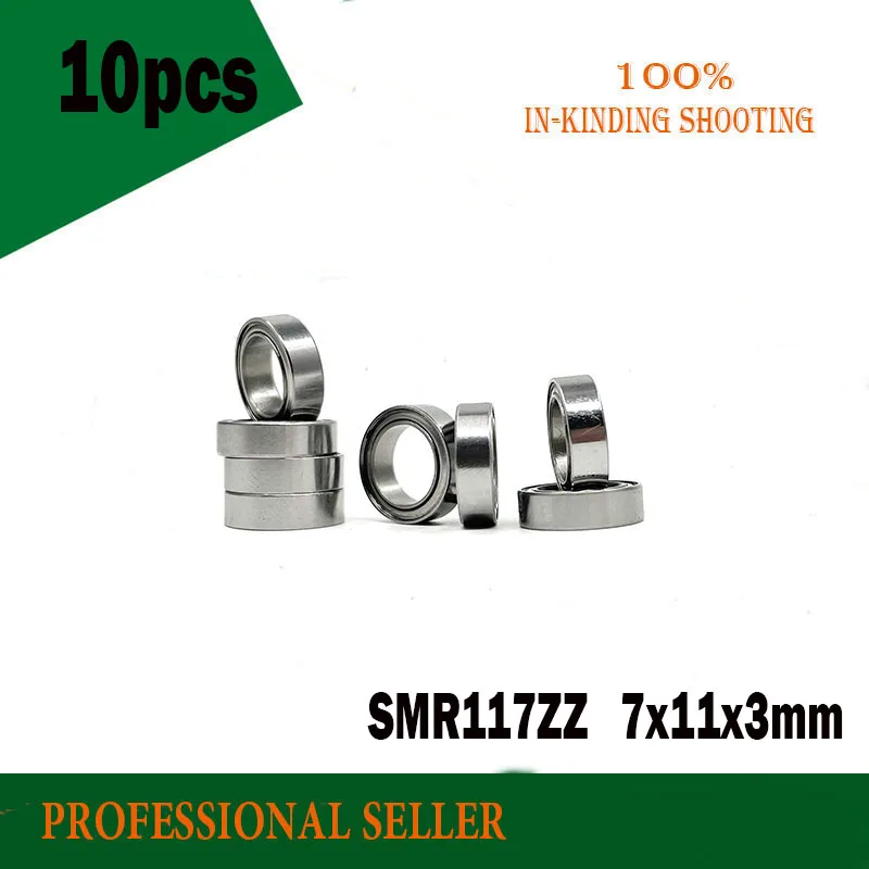 

SMR117ZZ P0 (10PCS) 7X11X3 mm 440C Stainless Steel Miniature SMR117 ZZ Ball Bearings SMR117-ZZ