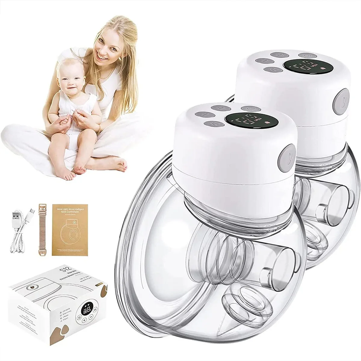 

Portable Electric Breast Pump Hand Free Silent Air Pump Wearable Newborn Comfort Milk Extractor Automatic Milker Breastfeeding