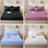 Cotton Fitted Sheet With Elastic Bands Non Slip Adjustable Mattress Covers For Single Double King Queen Bed Cover 140/160/200CM 6
