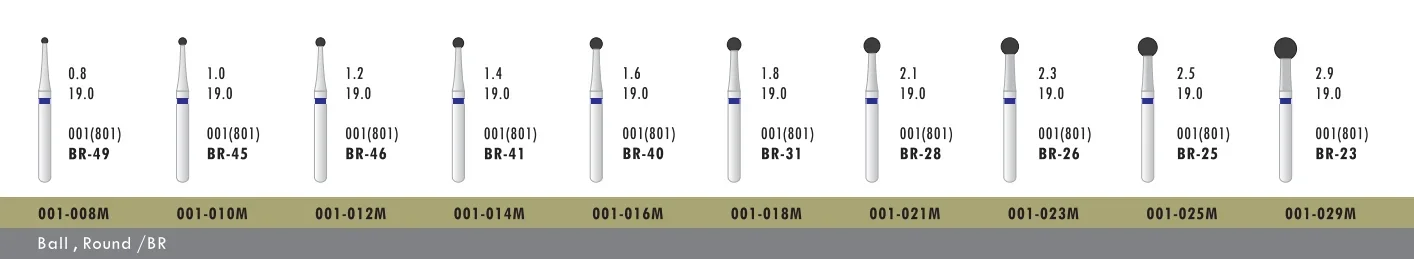 10 teile/los Zahn bohrer Odontologia Ball Runde Diamant bohrer FG Schaft für 1,6mm Hoch geschwindigkeit shand stück Zahnmedizin Schleif werkzeuge – Detail 1