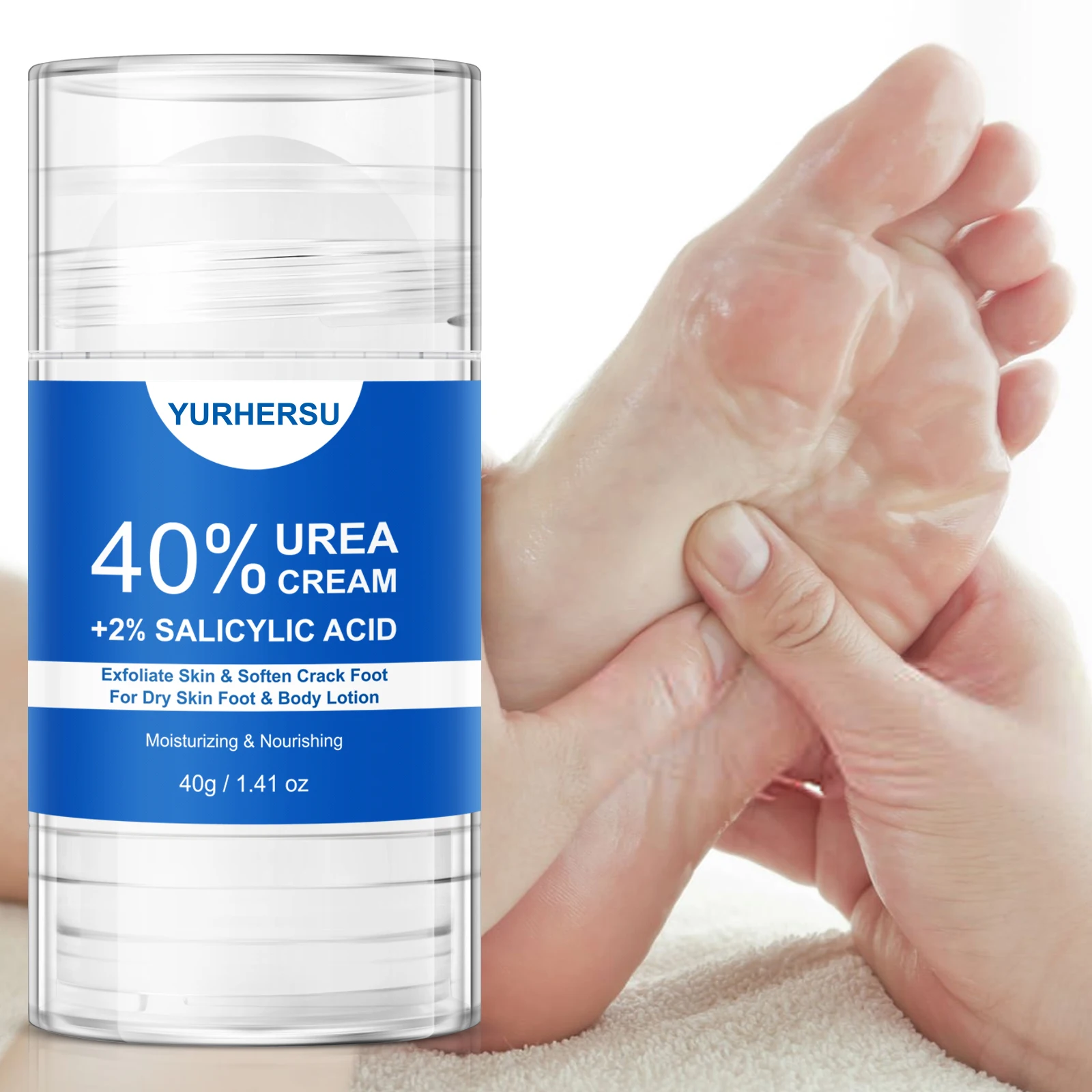 40% Urea Foot Cream Stick-Moisturizing & Exfoliating Cracked Heel Repair Deep Hydration for Dry Feet Long protect