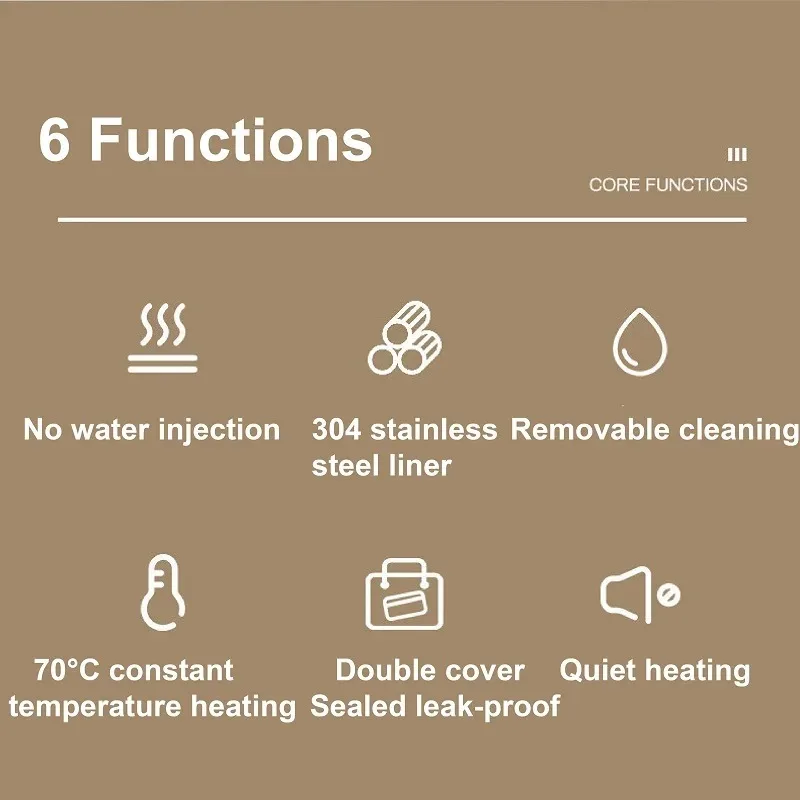 Description Picture 3 of itemPortable 800ml Electric Lunch Box Travel Heated Lunch Box Water-free Food Heater 304 stainless steel Insulated Lunch Box 220V
