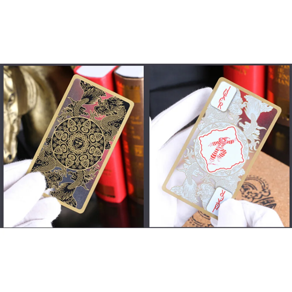 55 Cards Deck Golden Edges Playing Cards, Waterproof Plastic Poker Collection Cards Best Christmtas Gift Learning Carta De Poker