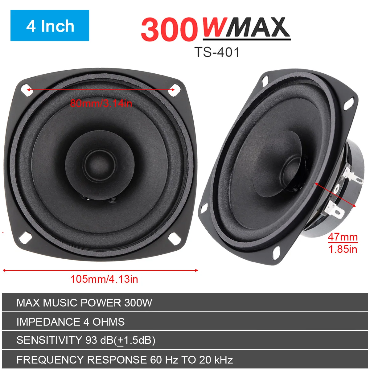 4/5/6 Inch Universal Car HiFi Coaxial Stereo Speakers 300/400/500W Auto Door Audio Music Full Range Frequency Speaker car coaxial speakers