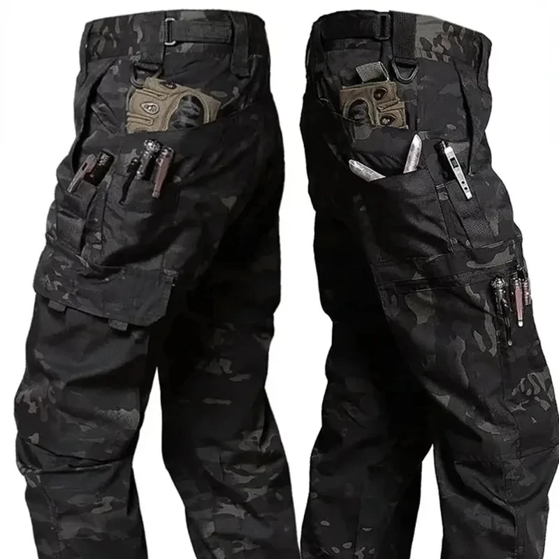 Men's Cargo Pants Multi Pockets Work Trousers Casual Tactical Pants Male Outwear Straight Autumn Winter Wear-resisting Trousers 4