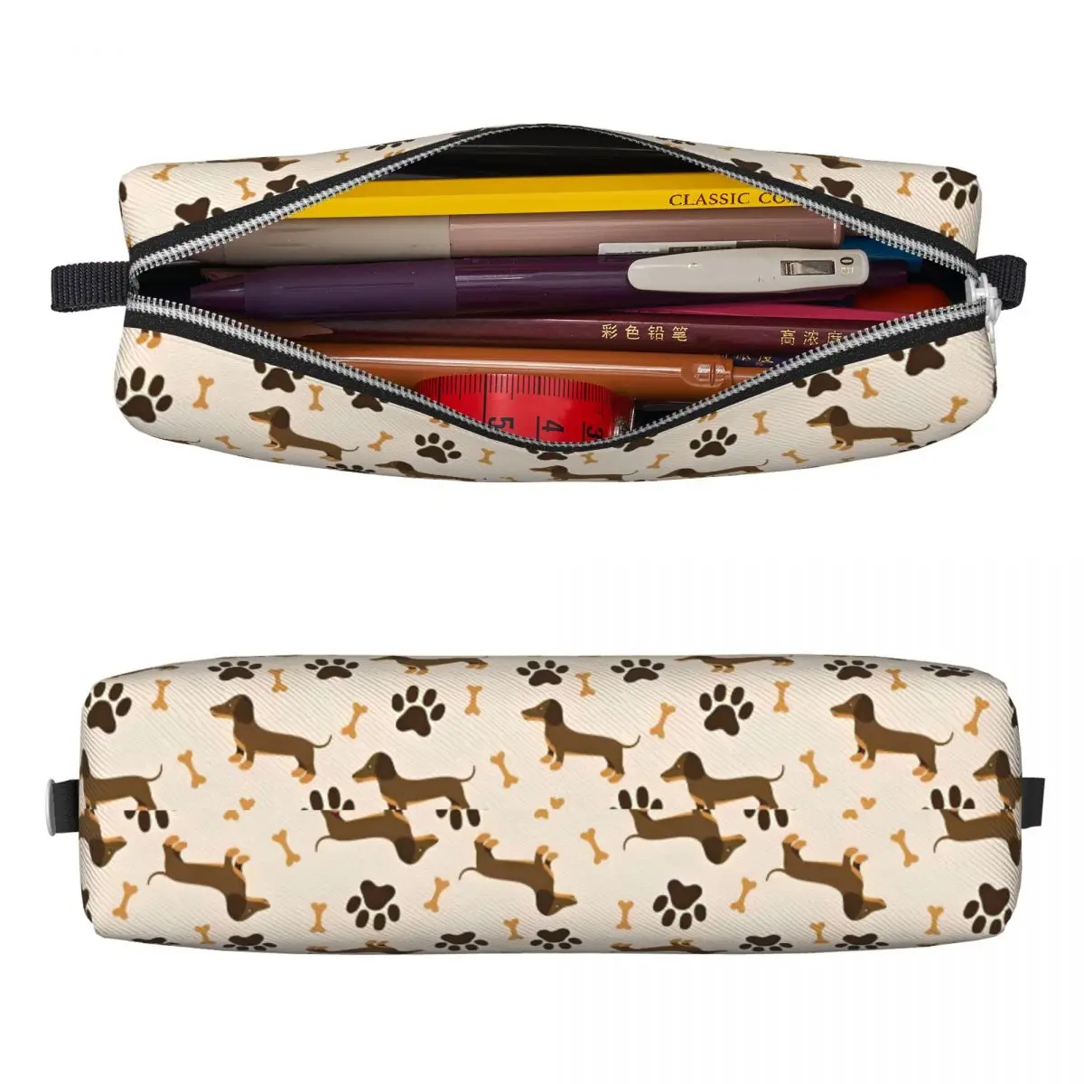 Dachshund Pencil Case Animal Dog Pen Pencil Bags Large Storage Office Cosmetic Box