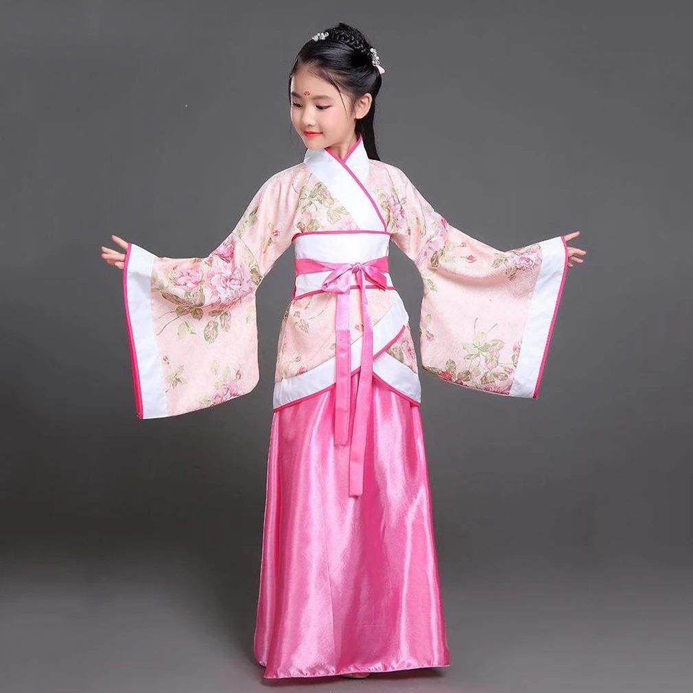 Hanfu Chinese Costume Kids Flower Girl Dresses Traditional Stage Wear Women Dance Costume Adult Fairy Dress chinese traditional costumes