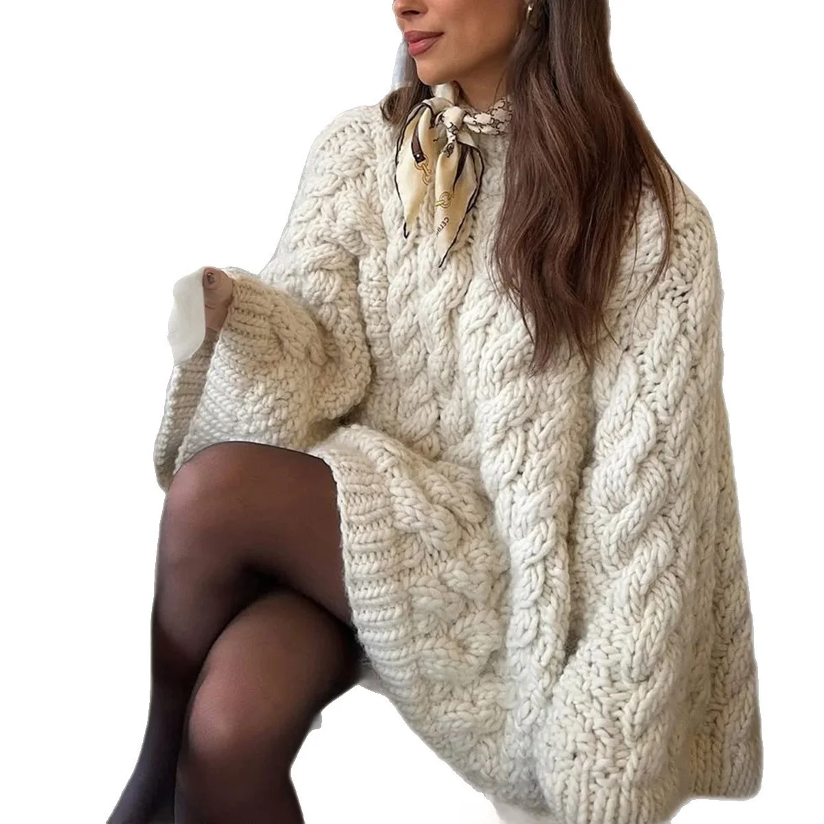 Casual Knitted Long Sve Sweater Women's Autumn Winter Independent Station Holiday Vaion Knitwear Faion Ladies' Tops