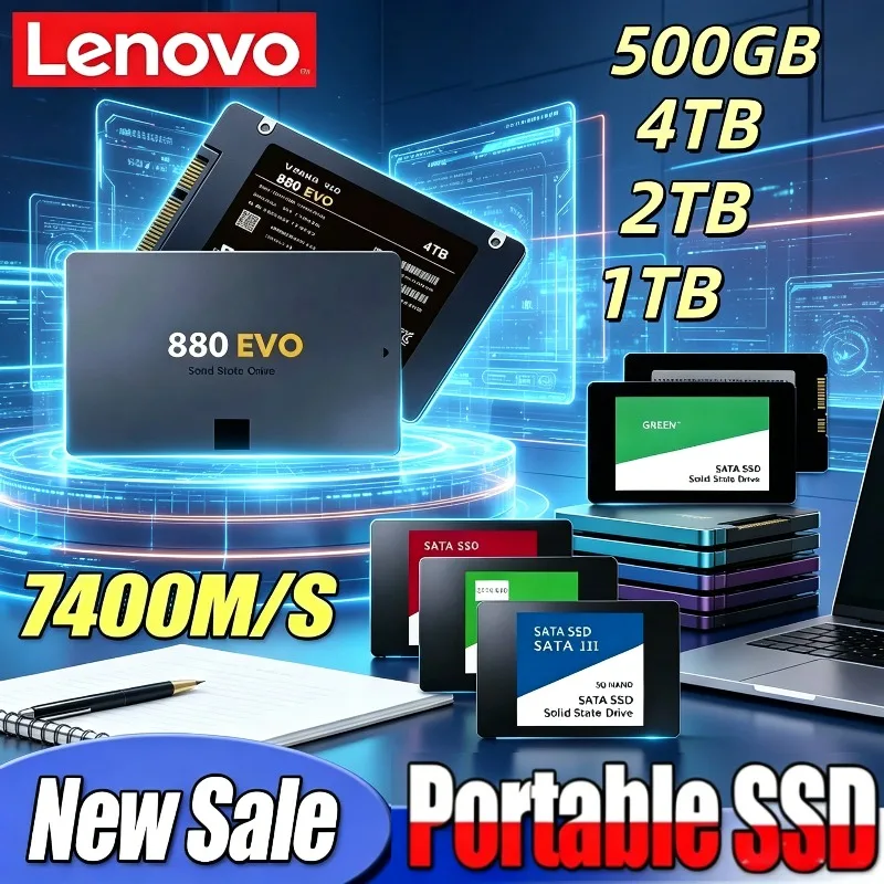레노버 신형 SSD 880 EVO 2TB 4TB 내장형 솔리드 스테이트 드라이브 하드 디스크 SATA 3.0 MLC 2.5인치 노트북 데스크탑 PC용
