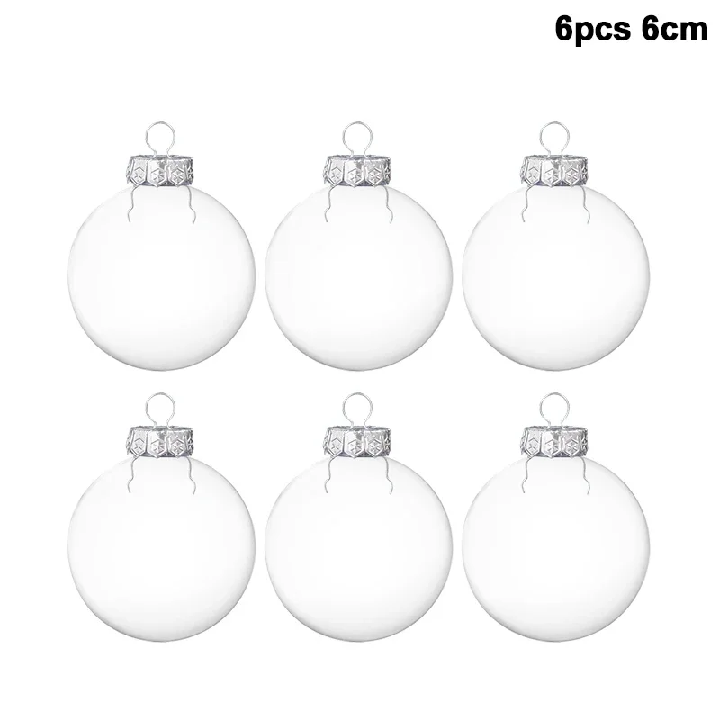 thumbnail image 1 of 6 bolas de plástico transparente para Navidad, adornos rellenables para árbol de Navidad, adornos colgantes para decoración del hogar, regalo de Navidad 2023, 1 of 5