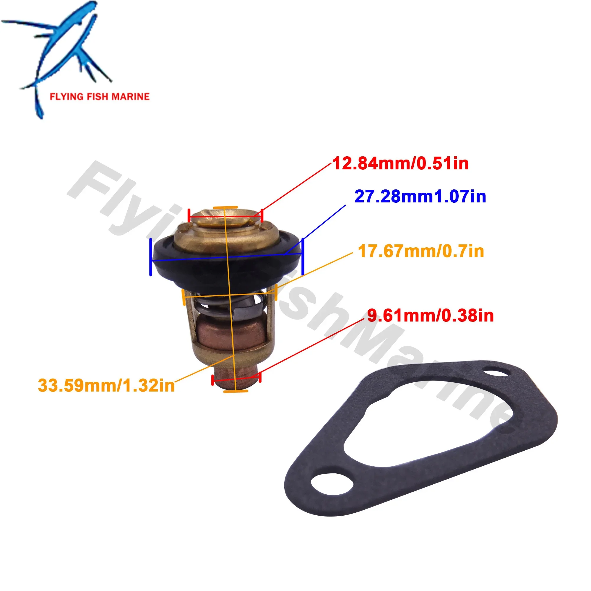 Boat Motor Parts Outboard Engine 855676002 8M0119207 Thermostat & 27-853702005 Gasket for Mercury Marine Boat Motor 8HP 15HP 20HP 25HP 35HP Sier
