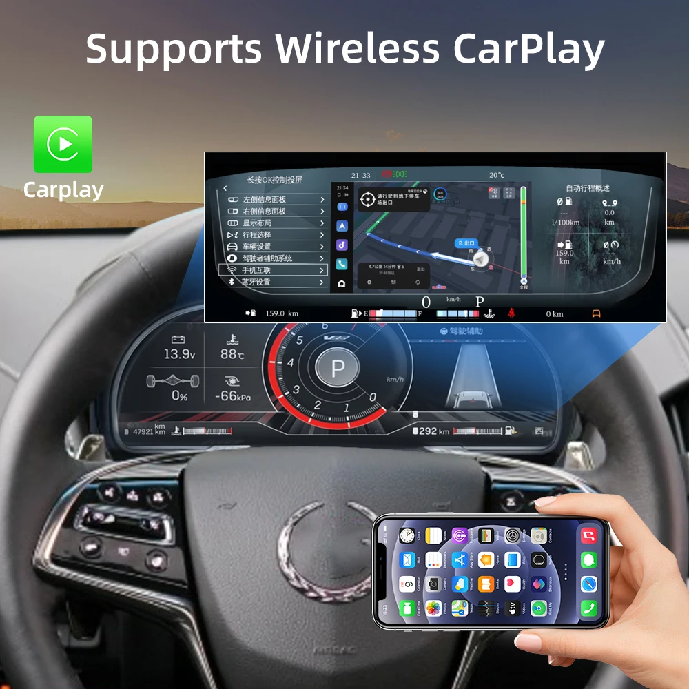 Digital Instrument Cluster For Cadillac ATS/ATS-L 2014-2017 Virtual Cockpit Spee