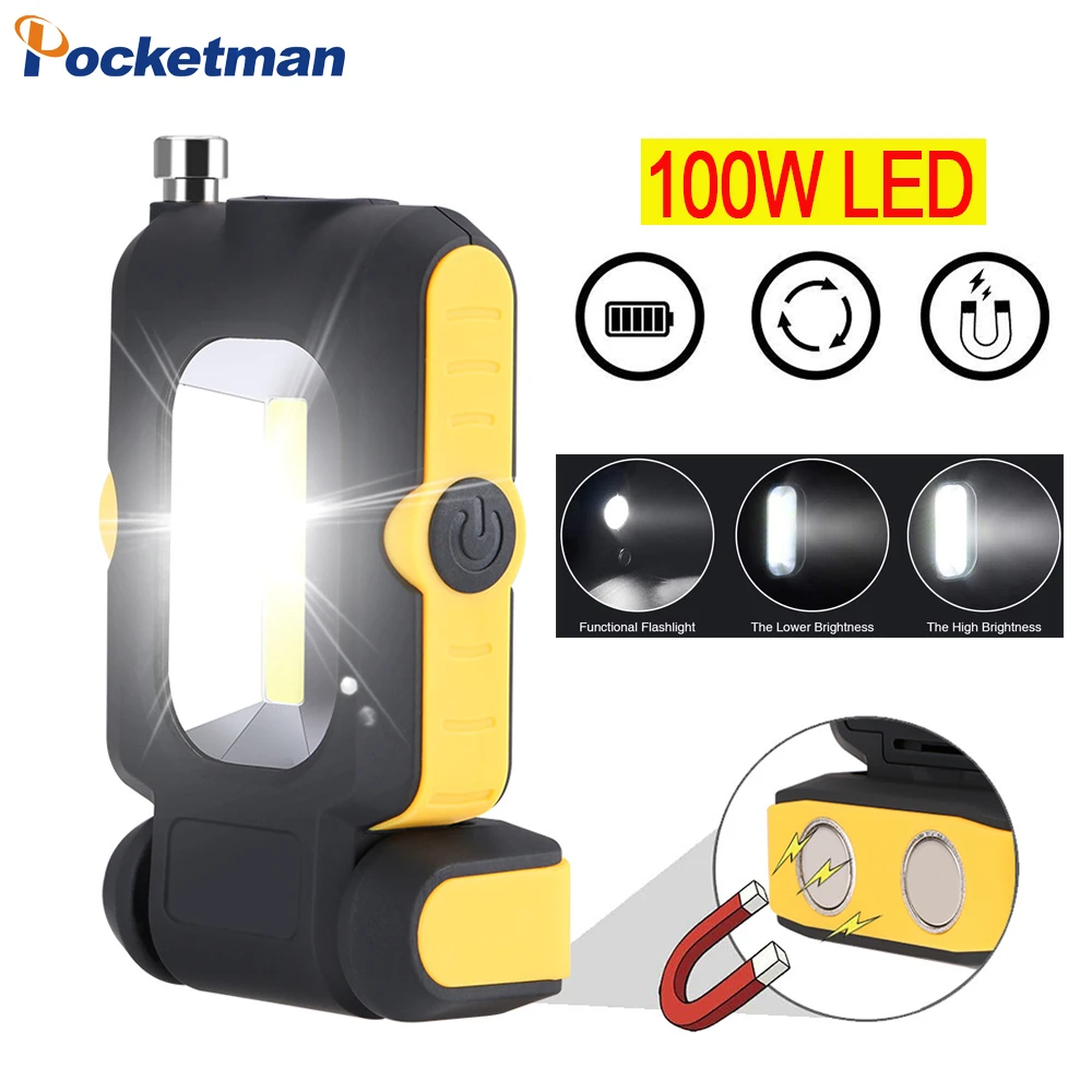 

Portable COB LED Work Light Auto Repair Light Outdoor Emergency Light with Magnet Flashlight 3 Lighting Modes Torch