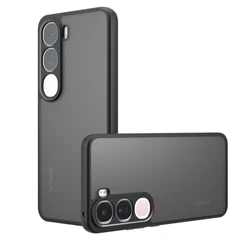 Sleek Matte Transparent Full - Edge Phone Case - Fits 6.67 Inch Devices for Vivo V40 SE 80W (Black)