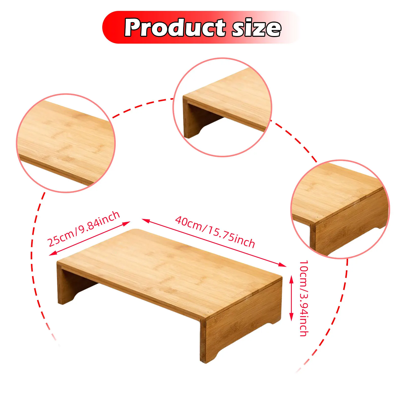משטח רגל עץ למשרד עם גובה מתכוונן, נייד ומונע החלקה מתחת לשולחן עבודה ומשחקים