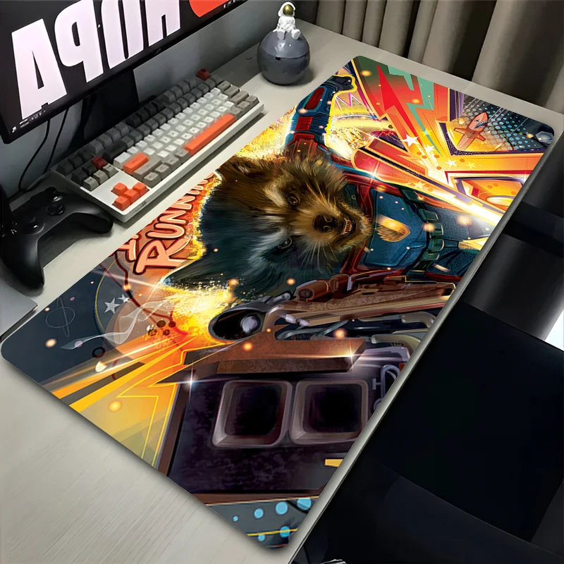 

Marvel Rocket Raccoon Large Mouse Pad Computer Game Accessories Desk Pad For Laptop Desk HD Printing Keyboard Mouse Mat Rubber