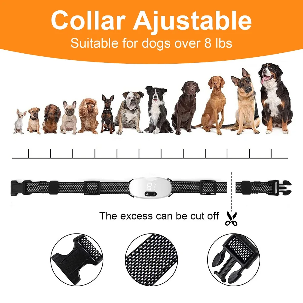 Dog Bark Deterrent Bark Collar Rechargeable Anti Barking Collar for Small and Medium Dogs