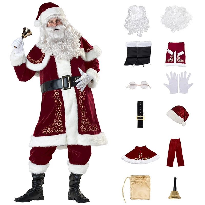 Traje Papá Noel Hombre Disfraz Santa Claus Hombre | Meses Sin Interés