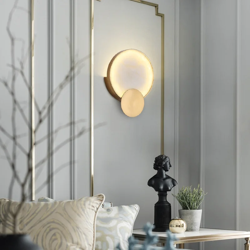 Led Wall Lamp Wall Sconces Light Wall Lamp Round Marble Wall Lamp
