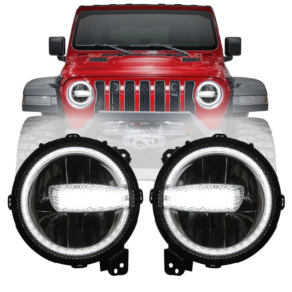 

9-дюймовый Wrangler JL Gladiator JT Led комплект для сборки фар для 2018-2022 Jeep 4WD Unlimited