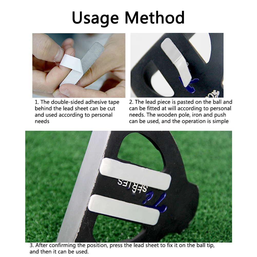 10pcs Lead Tapes Add Weight Professional Weighted Lead Piece Self-Adhesive Golfer Training Aids Supplies Accessories