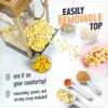 8 Oz Kettle Makes Up to 32 Cups, Vintage Movie Theater Popcorn Machine with Three Candy Dispensers 2