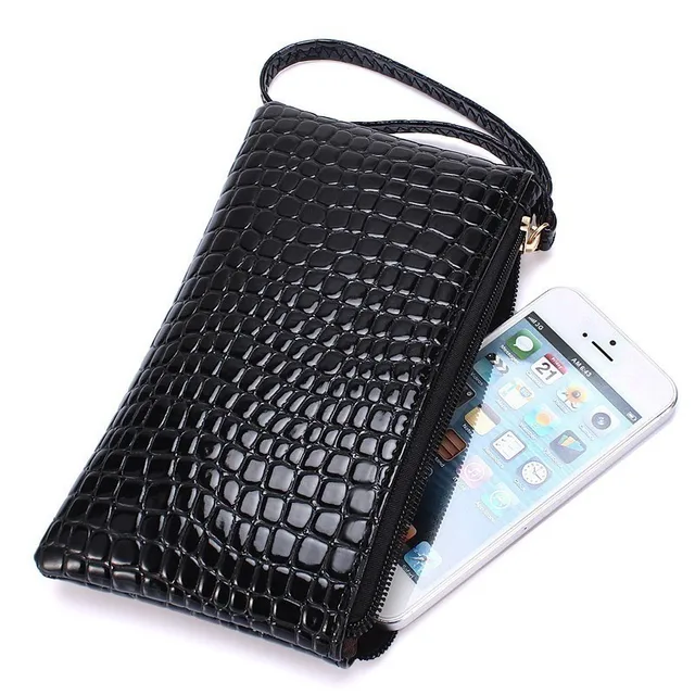 1PC Nisa PU Klaċċ Long Casual Kartiera Litchi Grain Coin Purse Female Bag Polz Boroż Zipper Phone Pocket Credit Card Detentur 1