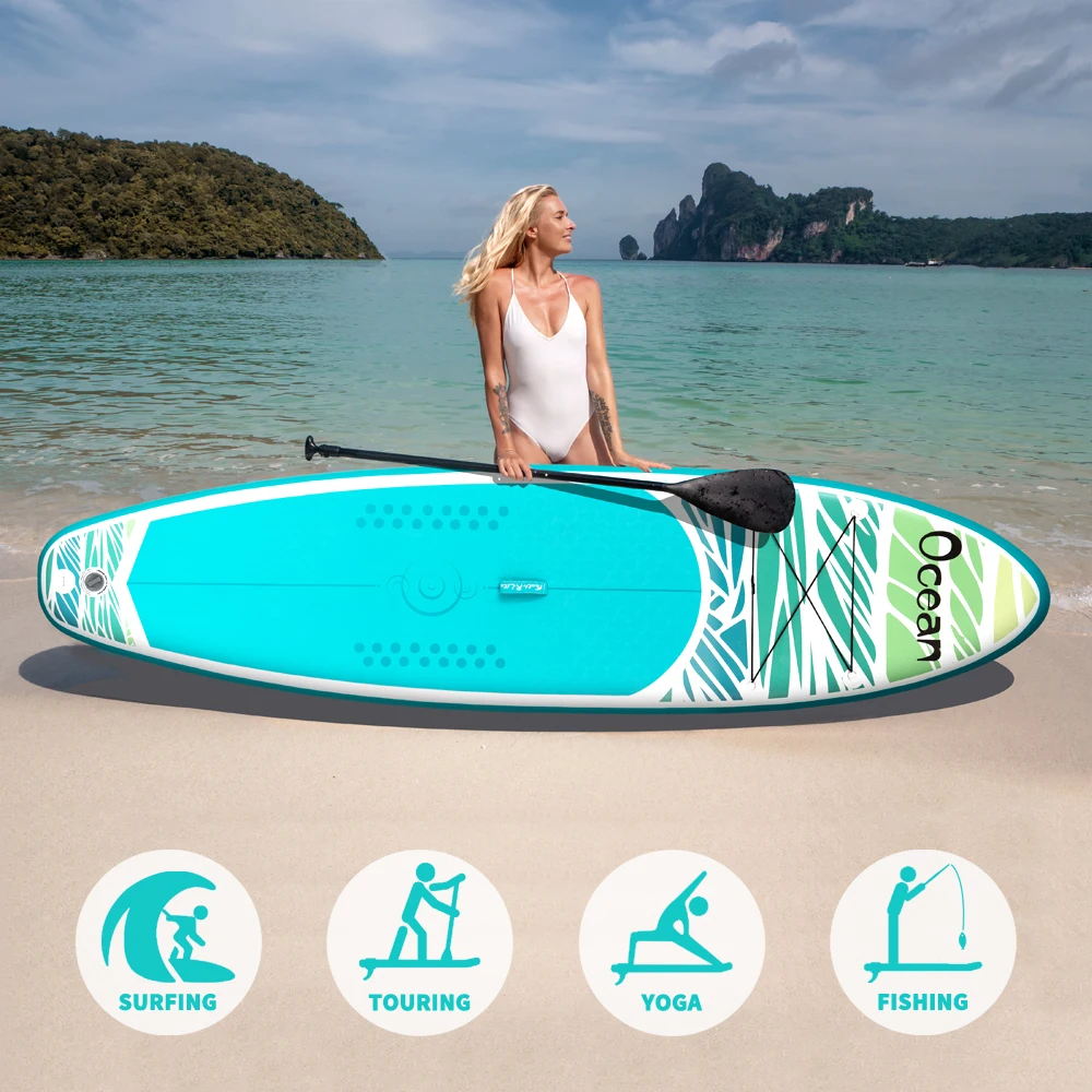 FunWater 335cm Blue Red Sup Board Inflatable Surfboard Stand