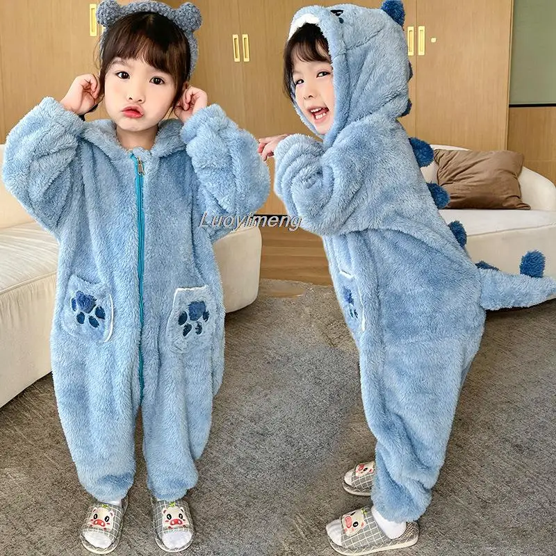 Christmas Baby Rompers Winter Costume Flannel Hooded Bodysuits Oneise Pajamas Animals Overalls Jumpsuit For Boys Girls Clothes