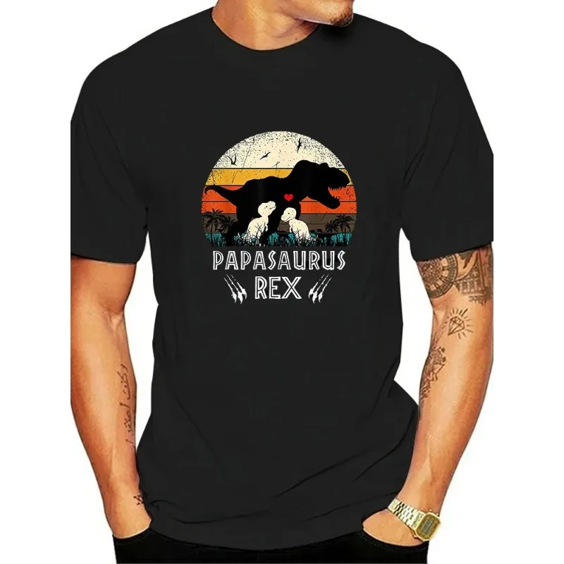 

Papasaurus Rex Cotton T-Shirt Dad Father Dinosaur T-rex Tee Father's Day Unisex Gif for Father Friends Tee Tops